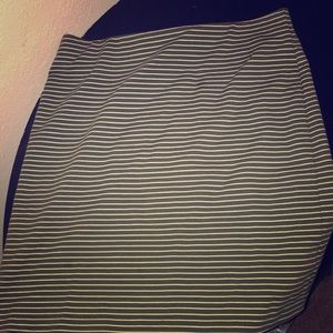 Green and white striped skirt